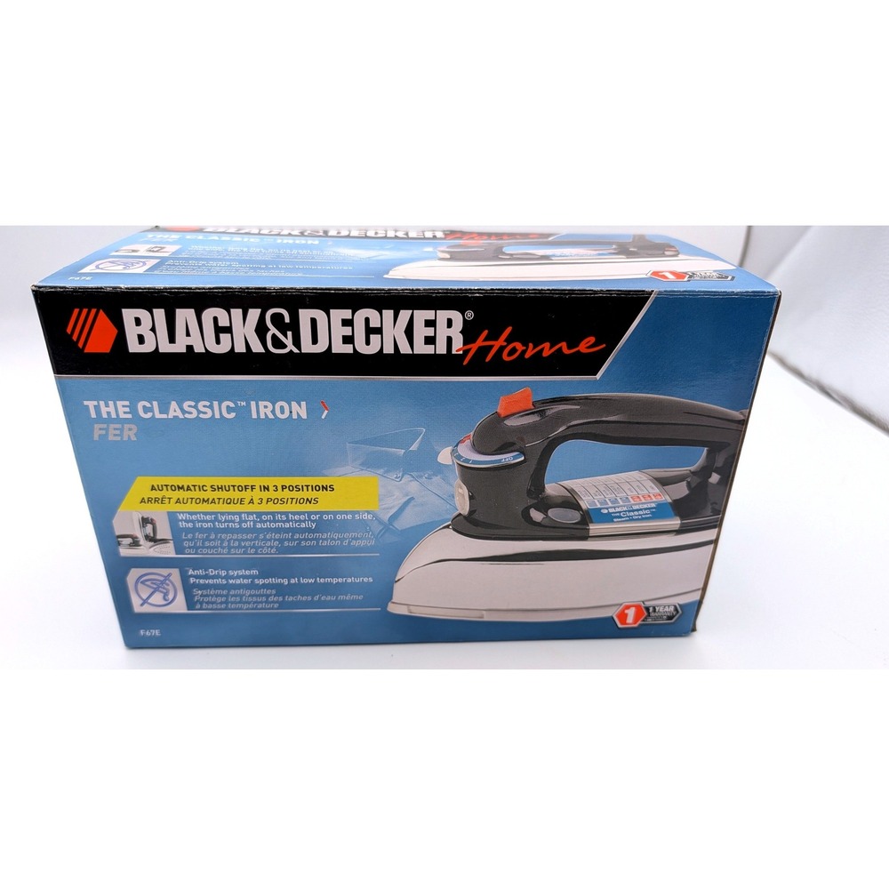 Black & Decker The Classic Iron F67E Steam Dry Brushed Aluminum Soleplate New